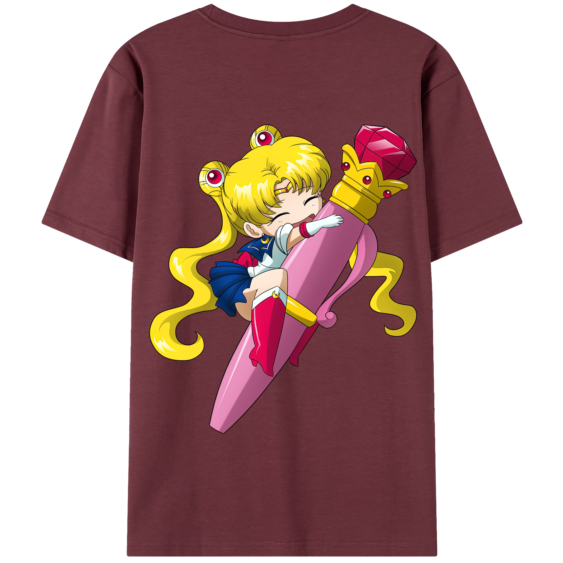（画像用） 美少女戦士セーラームーン 月野 うさぎ つきの うさぎ Sailor Moon Tsukino Usagi 綿100％半袖Tシャツ（背面プリント）